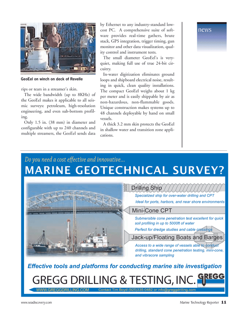 Marine Technology Magazine, page 11,  Nov 2006