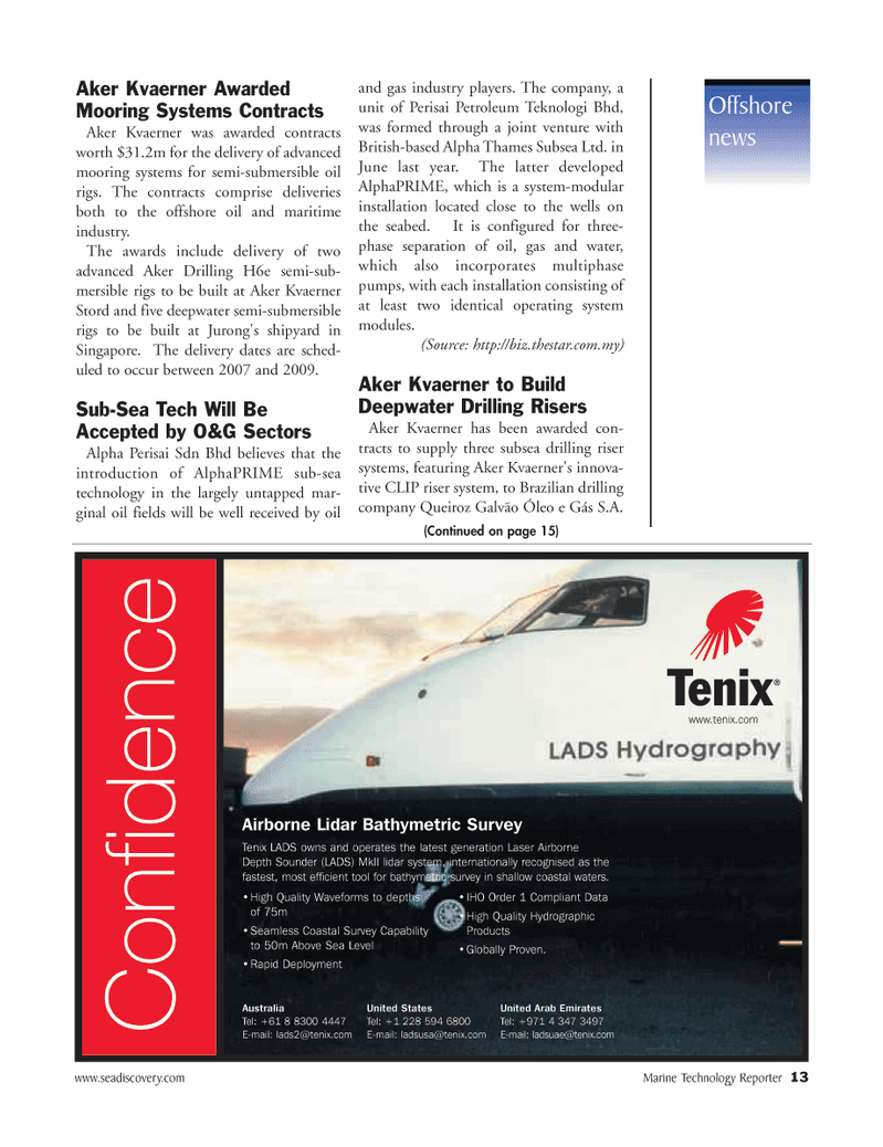 Marine Technology Magazine, page 13,  Nov 2006