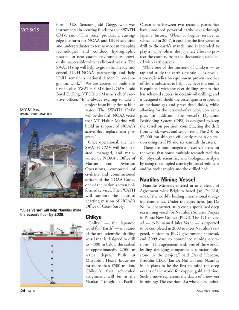 Marine Technology Magazine, page 24,  Nov 2006