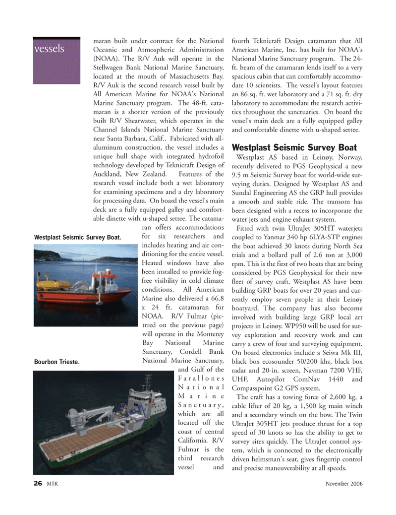 Marine Technology Magazine, page 26,  Nov 2006