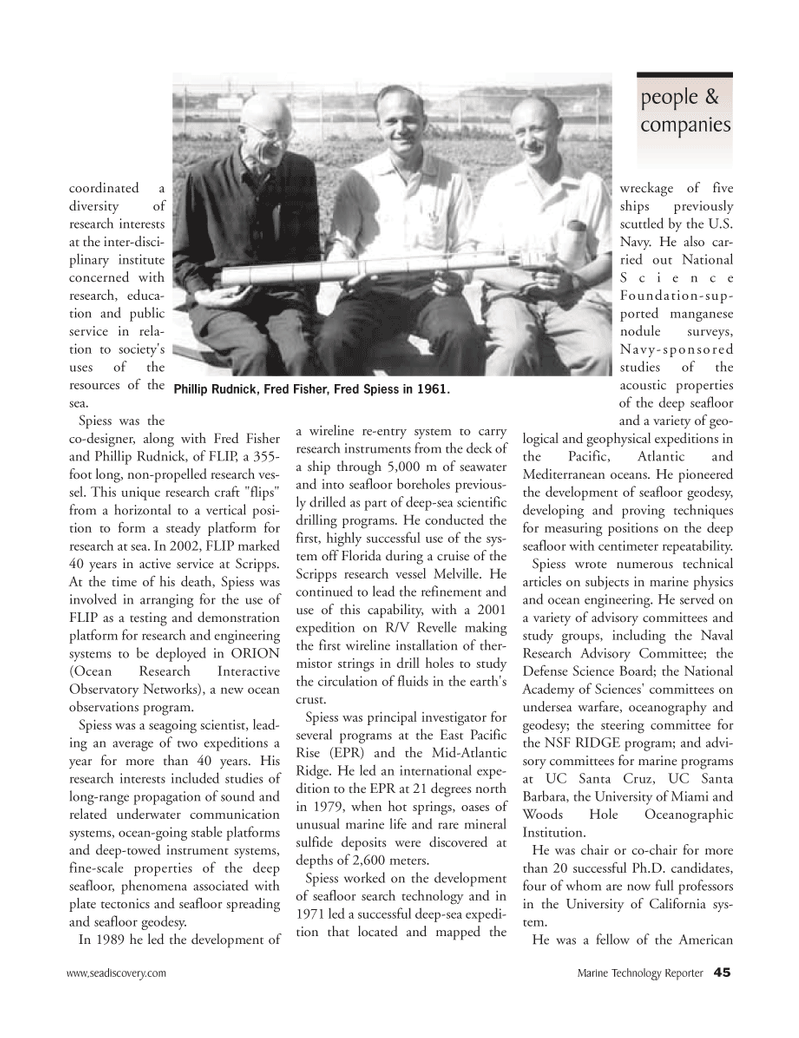 Marine Technology Magazine, page 45,  Nov 2006