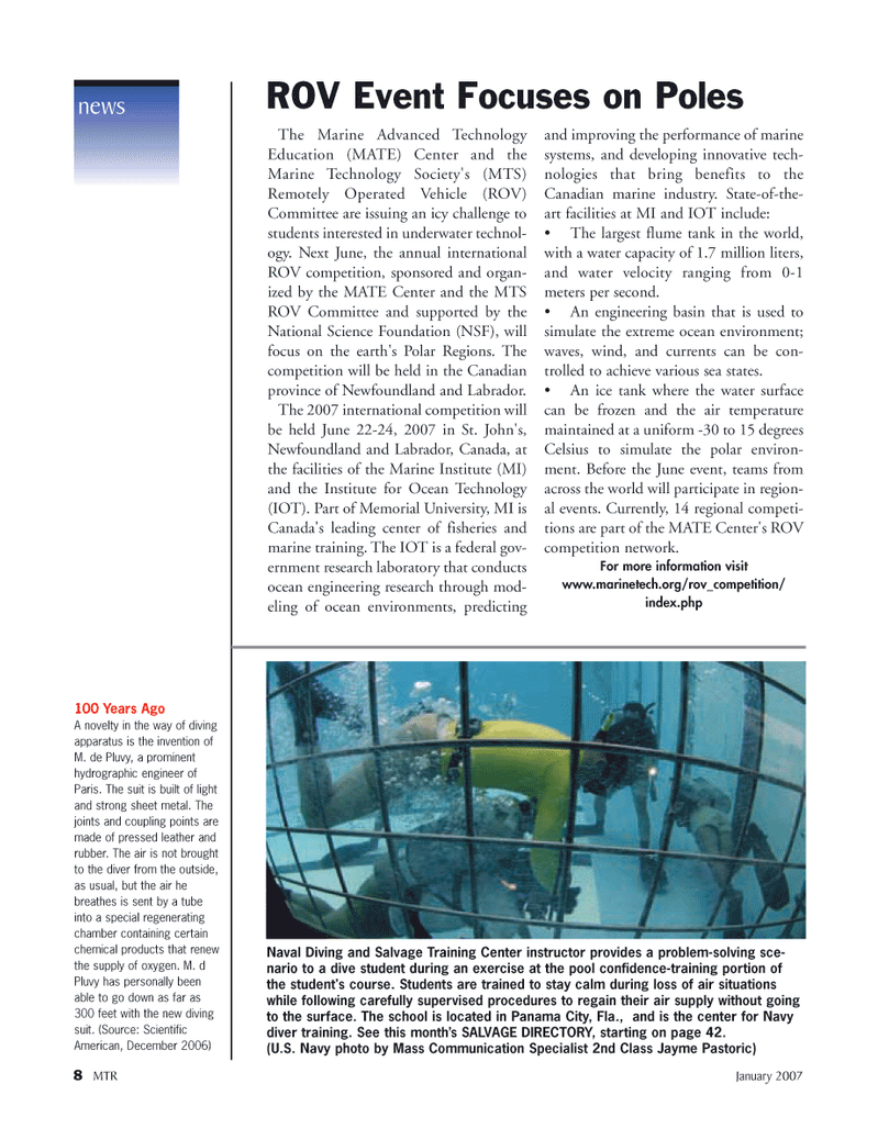 Marine Technology Magazine, page 8,  Jan 2007