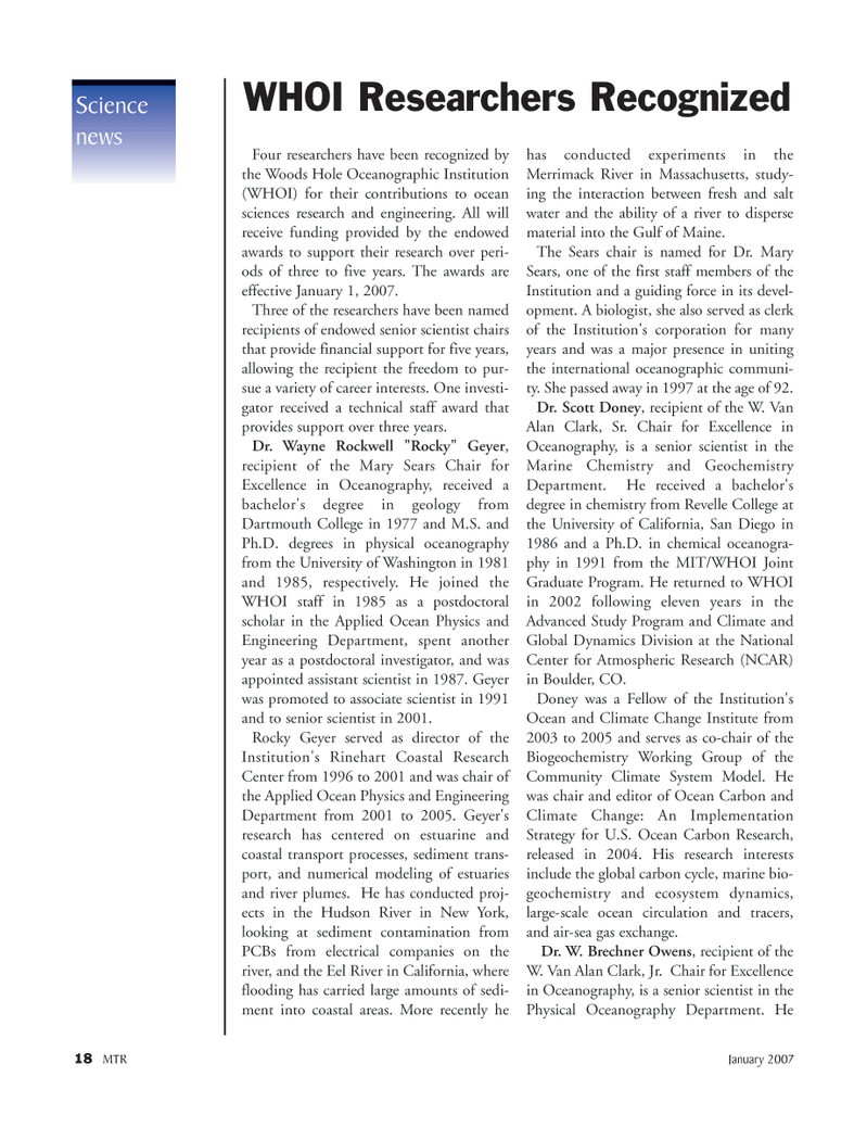 Marine Technology Magazine, page 18,  Jan 2007