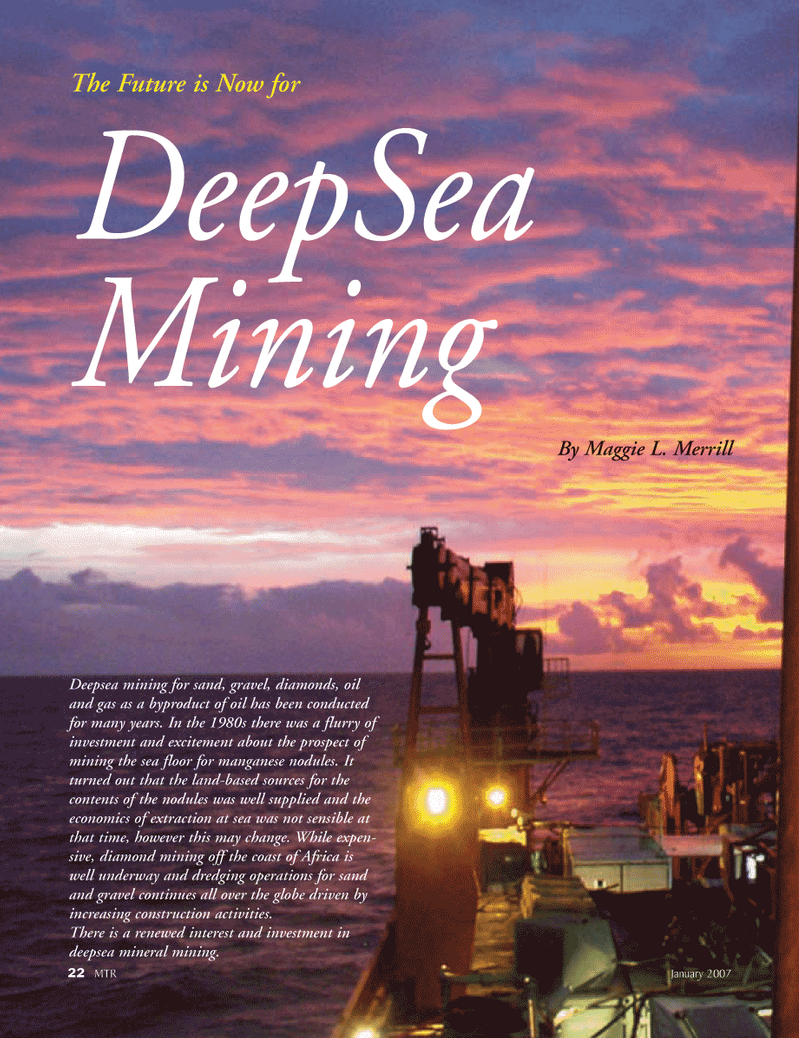 Marine Technology Magazine, page 22,  Jan 2007