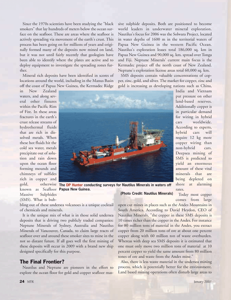 Marine Technology Magazine, page 24,  Jan 2007