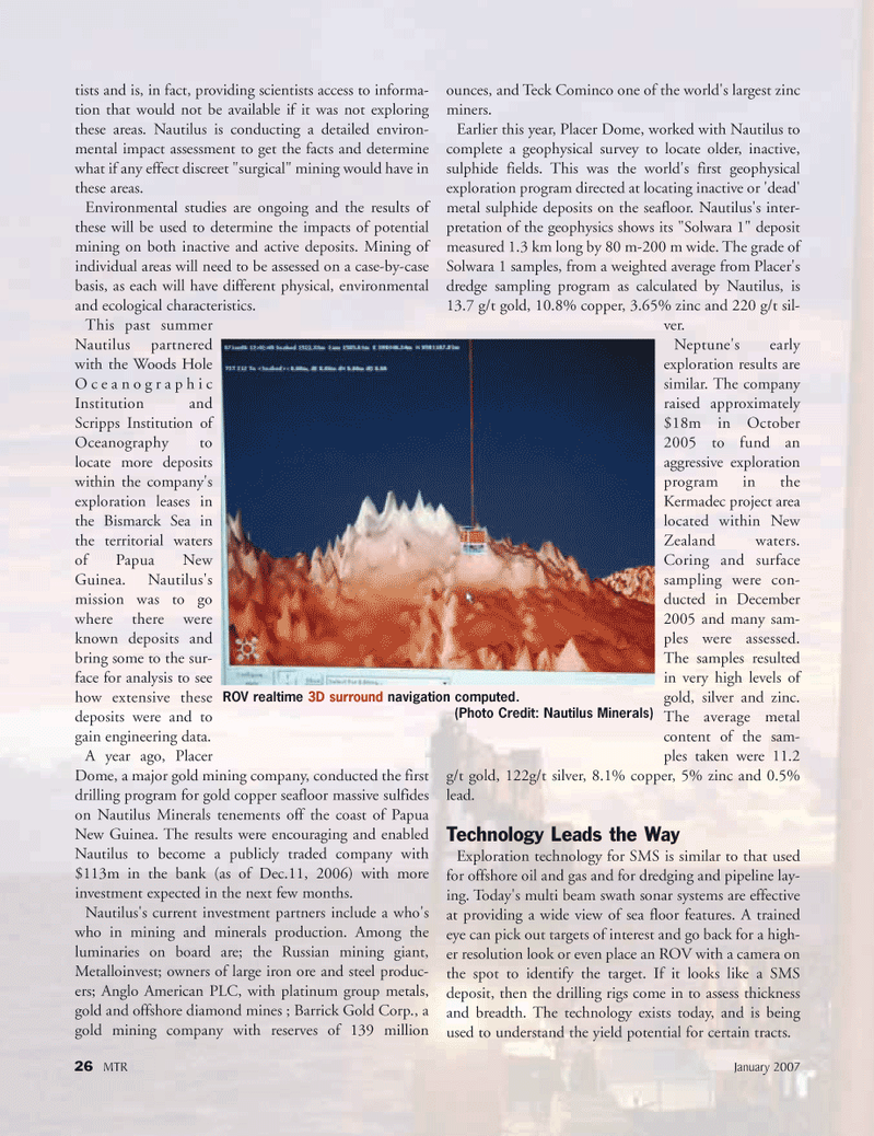 Marine Technology Magazine, page 26,  Jan 2007