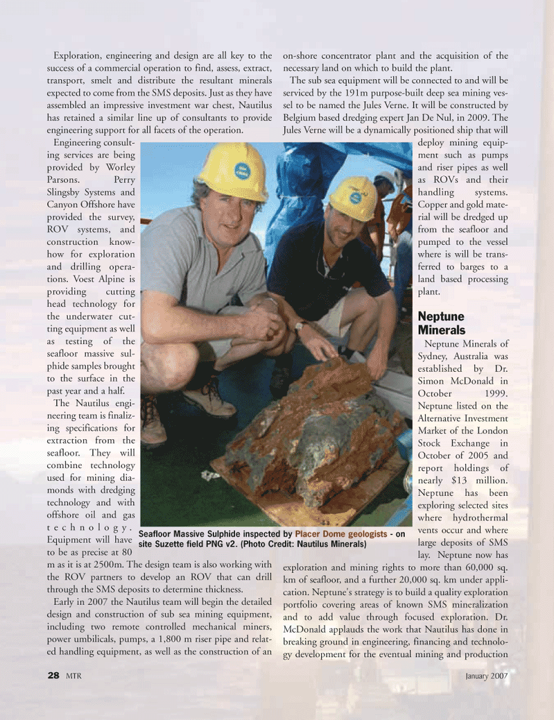 Marine Technology Magazine, page 28,  Jan 2007