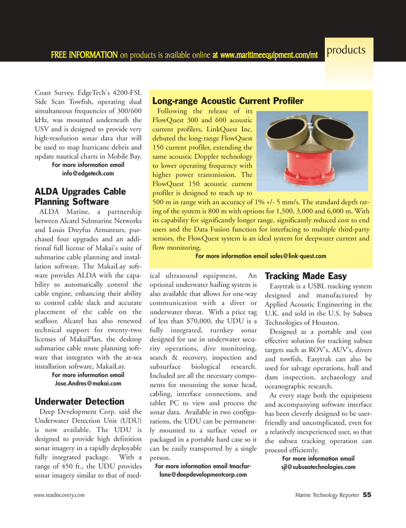 Marine Technology Magazine, page 55,  Jan 2007