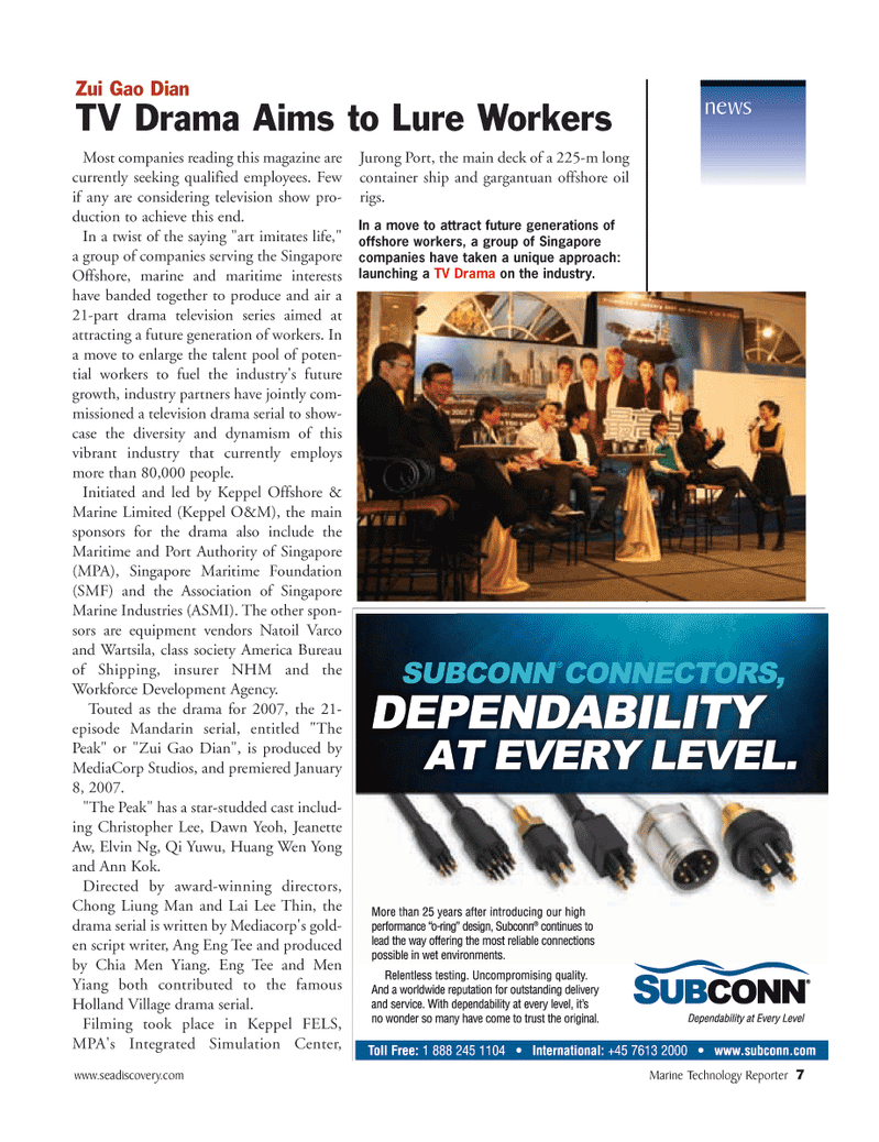 Marine Technology Magazine, page 7,  Jan 2007