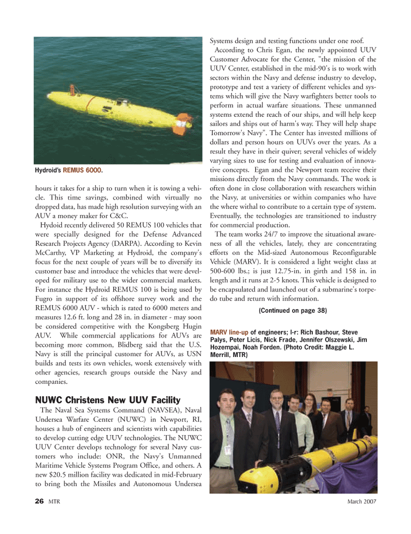 Marine Technology Magazine, page 26,  Mar 2007