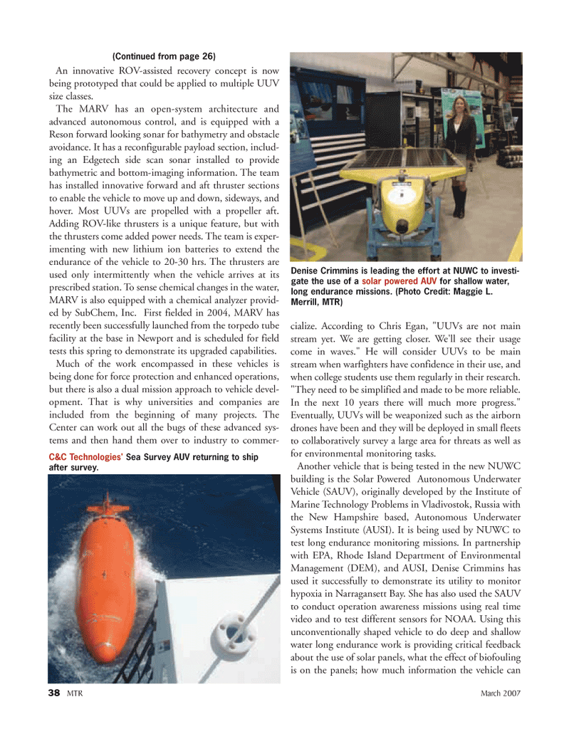 Marine Technology Magazine, page 38,  Mar 2007