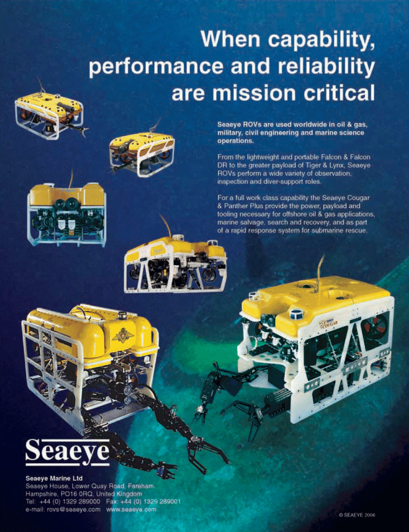 Marine Technology Magazine, page 4th Cover,  Mar 2007