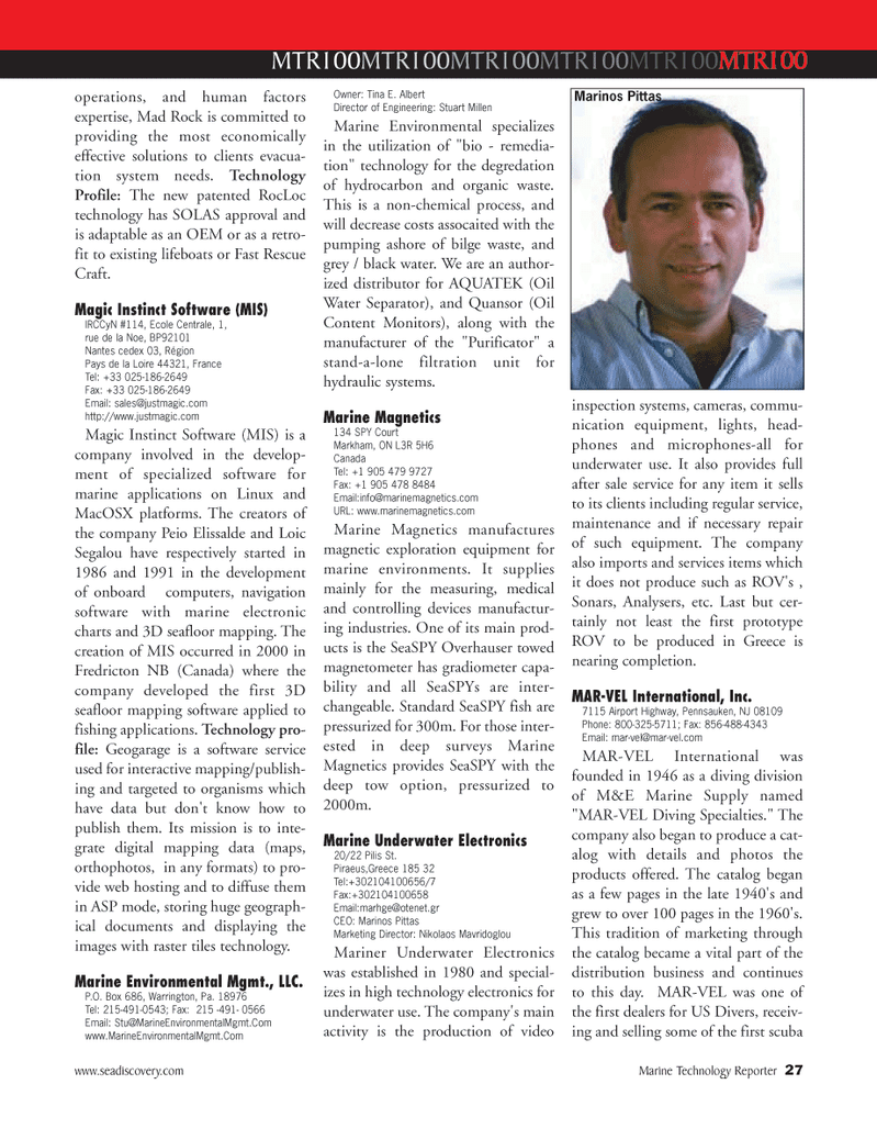 Marine Technology Magazine, page 27,  Jul 2007