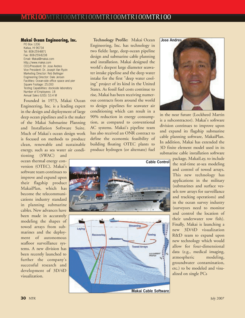 Marine Technology Magazine, page 30,  Jul 2007