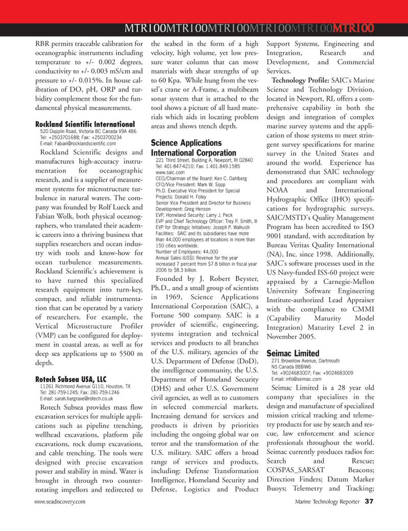 Marine Technology Magazine, page 37,  Jul 2007