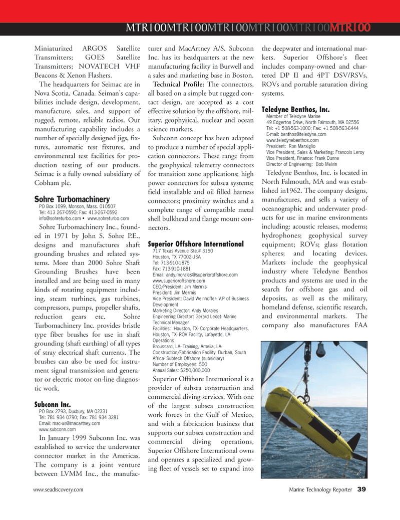 Marine Technology Magazine, page 39,  Jul 2007