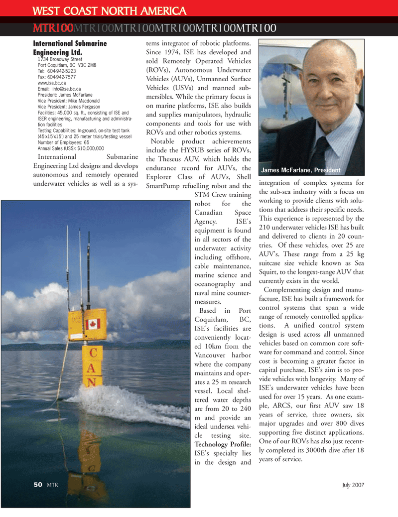 Marine Technology Magazine, page 50,  Jul 2007