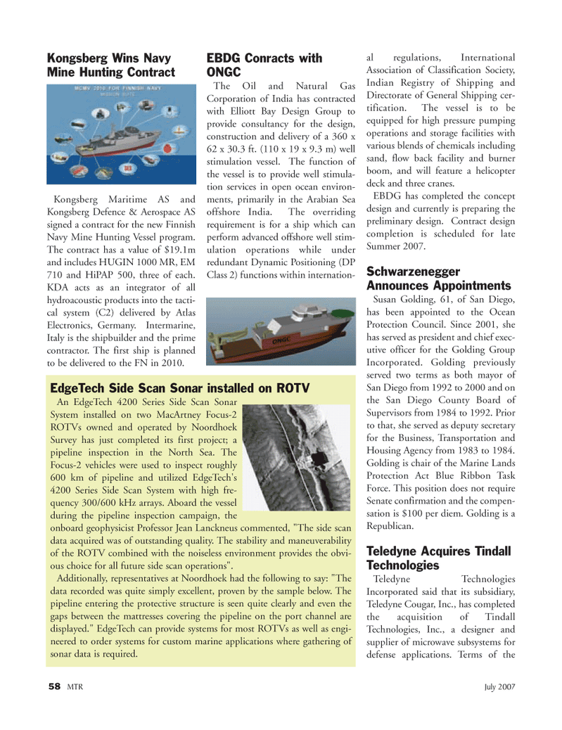 Marine Technology Magazine, page 58,  Jul 2007