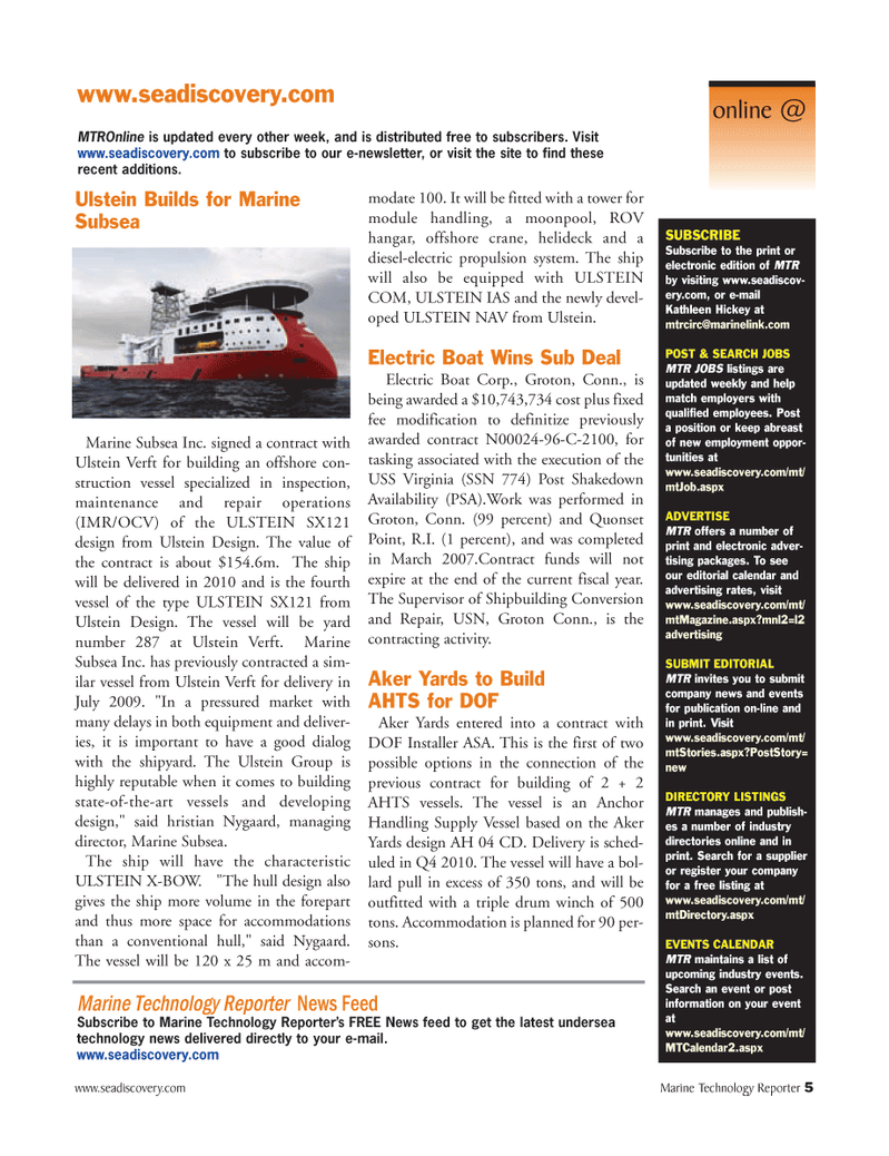 Marine Technology Magazine, page 5,  Jul 2007
