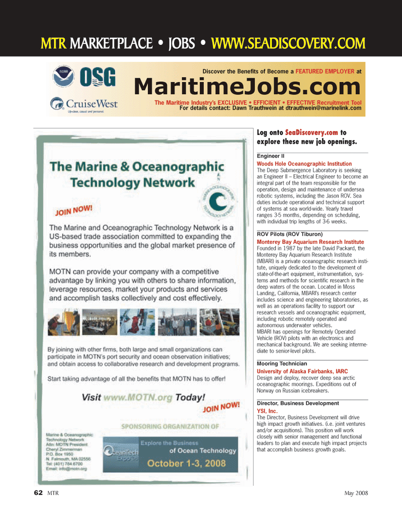 Marine Technology Magazine, page 62,  May 2008