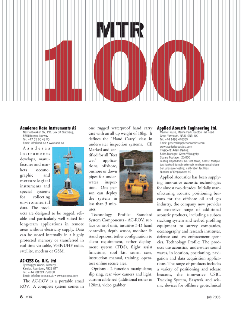 Marine Technology Magazine, page 8,  Jul 2008