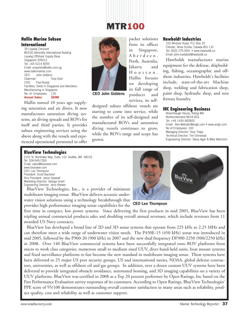 Marine Technology Magazine, page 37,  Jul 2008