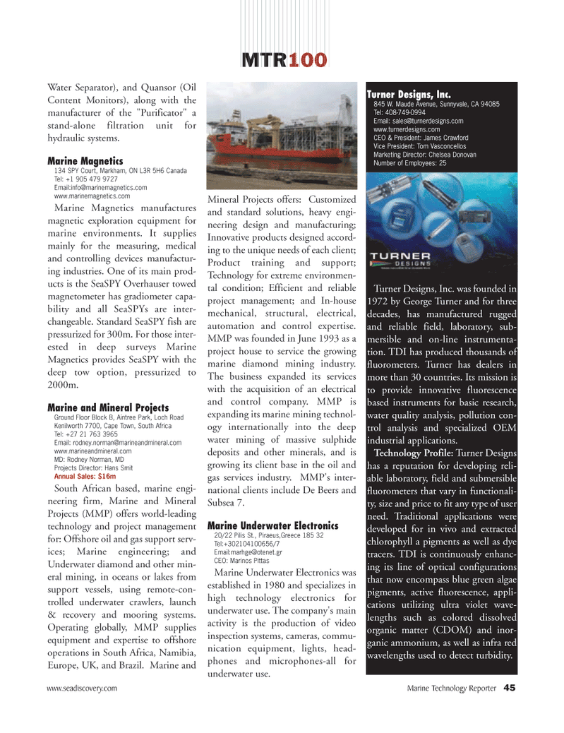 Marine Technology Magazine, page 45,  Jul 2008