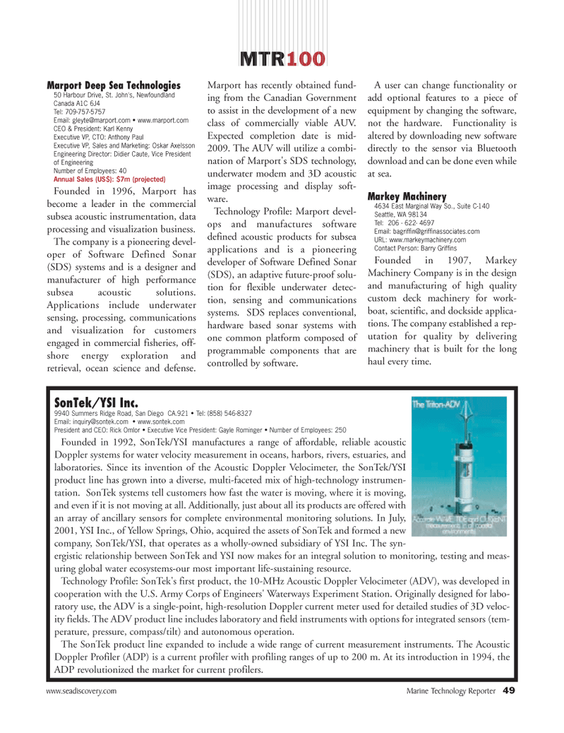 Marine Technology Magazine, page 49,  Jul 2008
