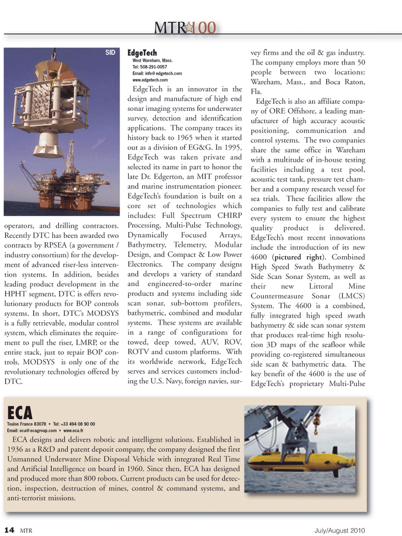 Marine Technology Magazine, page 14,  Jul 2010