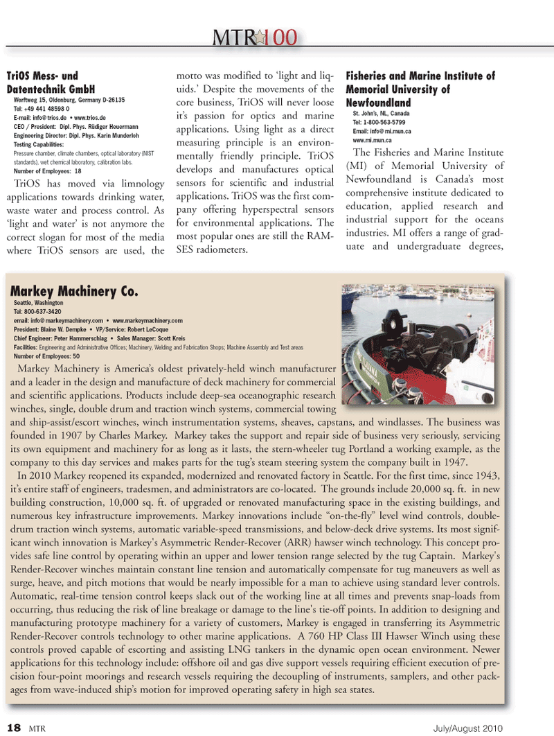 Marine Technology Magazine, page 18,  Jul 2010