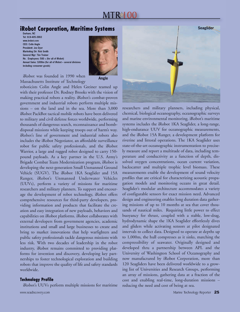 Marine Technology Magazine, page 25,  Jul 2010