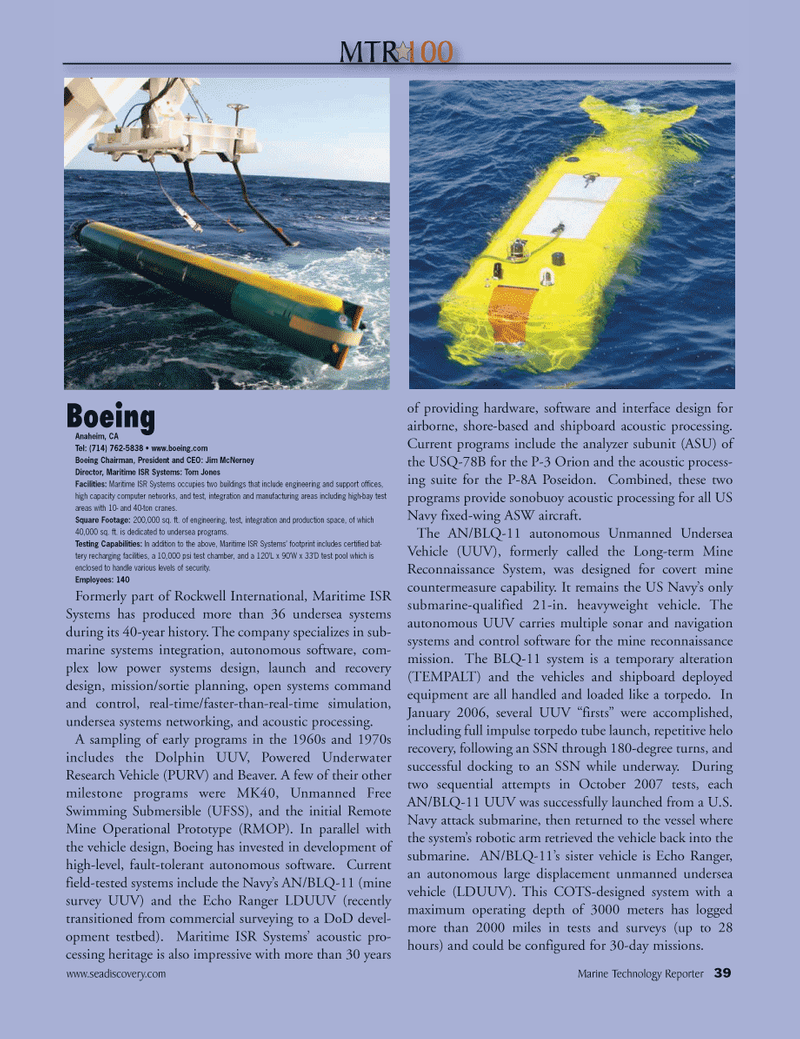 Marine Technology Magazine, page 39,  Jul 2010
