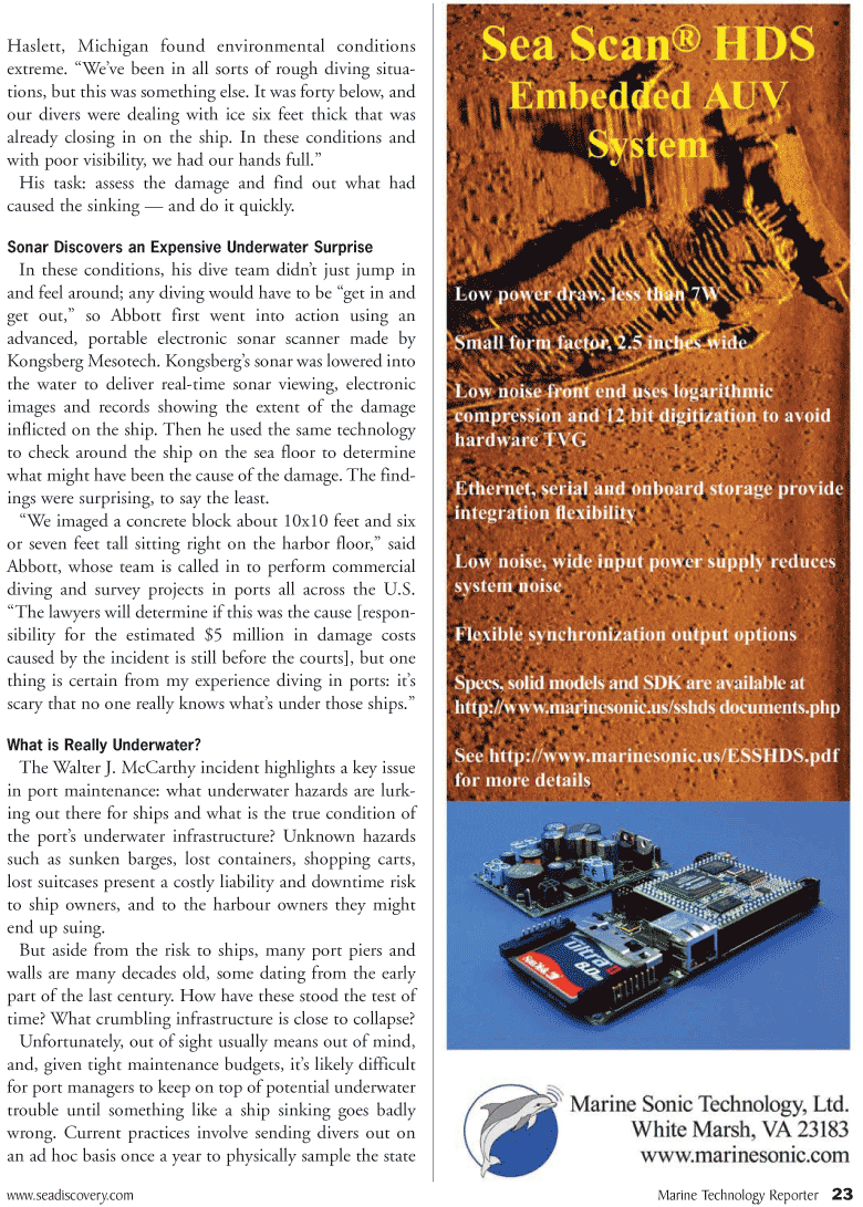 Marine Technology Magazine, page 23,  Sep 2010