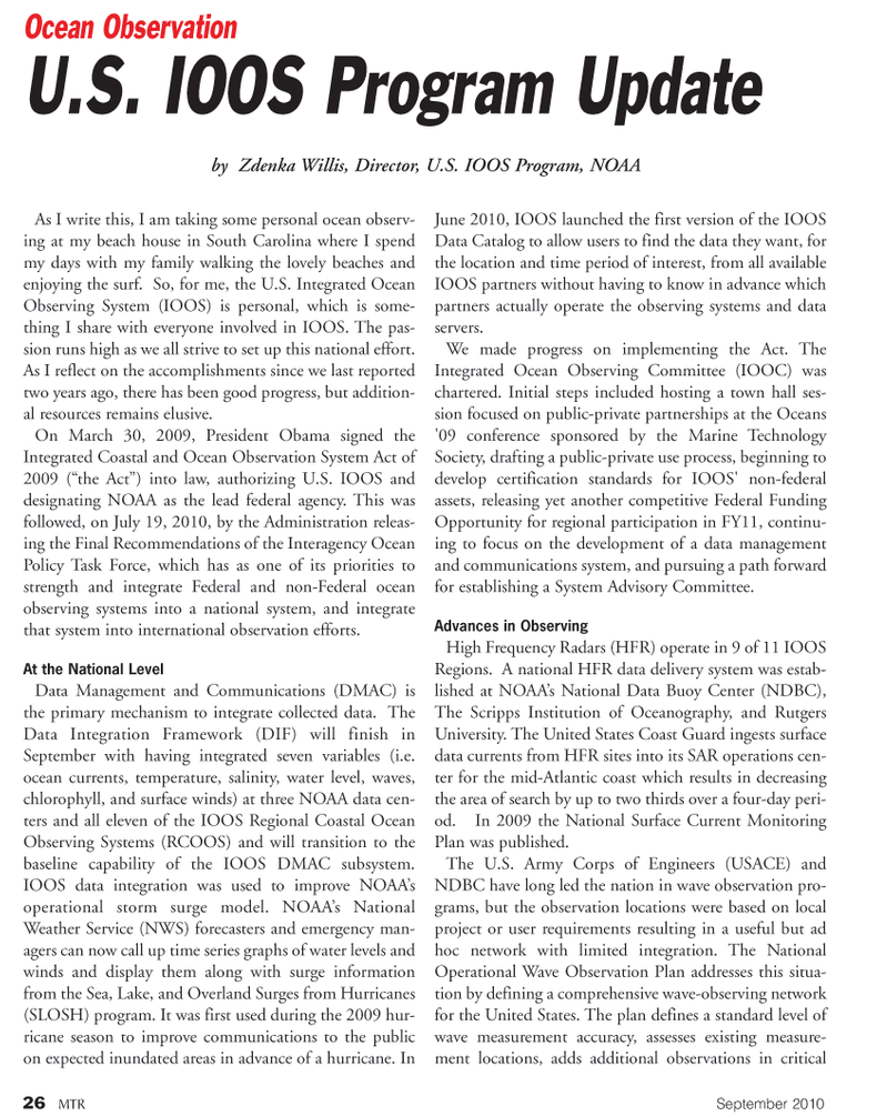 Marine Technology Magazine, page 26,  Sep 2010