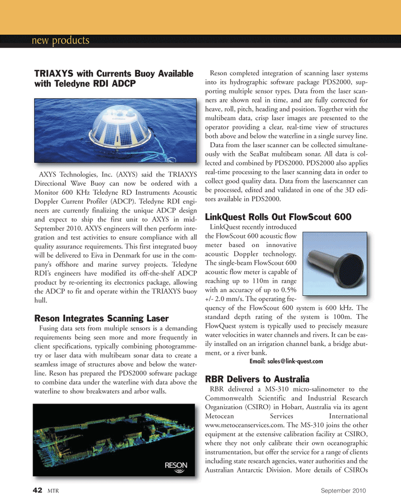 Marine Technology Magazine, page 42,  Sep 2010