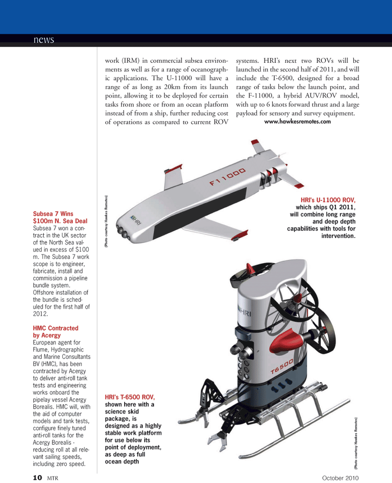 Marine Technology Magazine, page 10,  Oct 2010