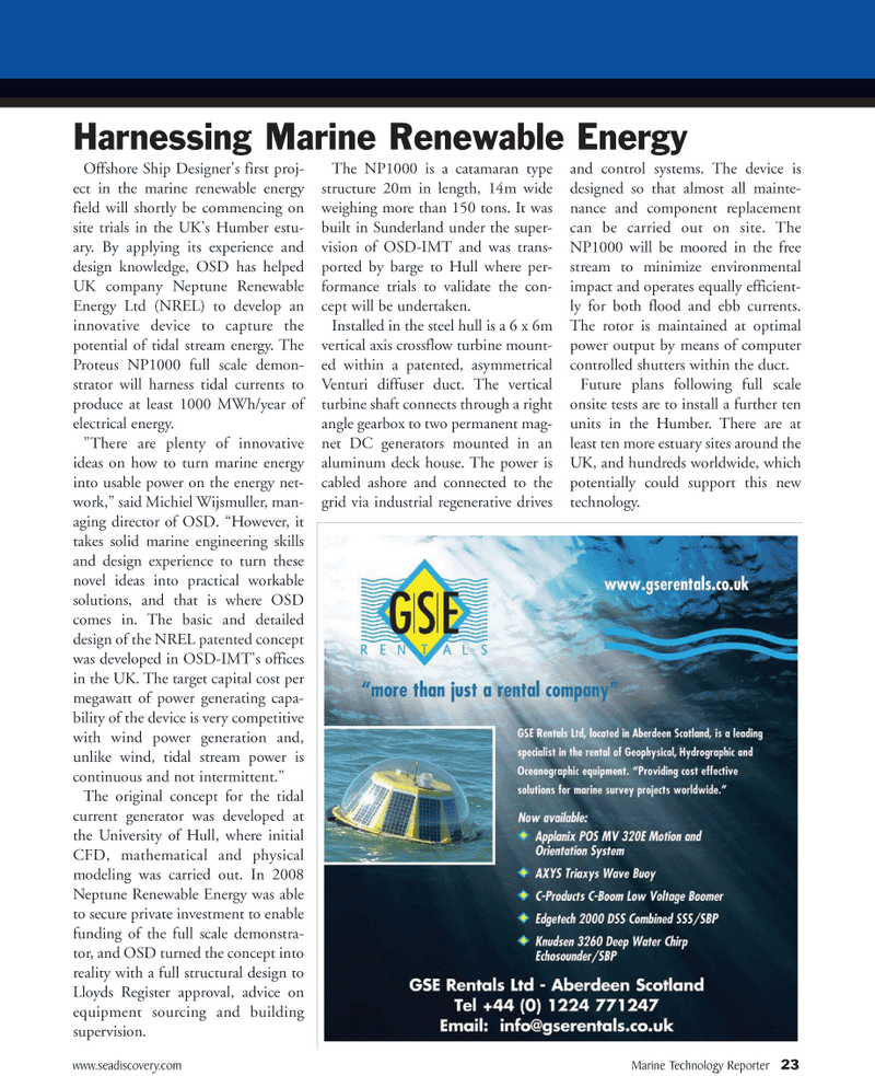Marine Technology Magazine, page 23,  Oct 2010