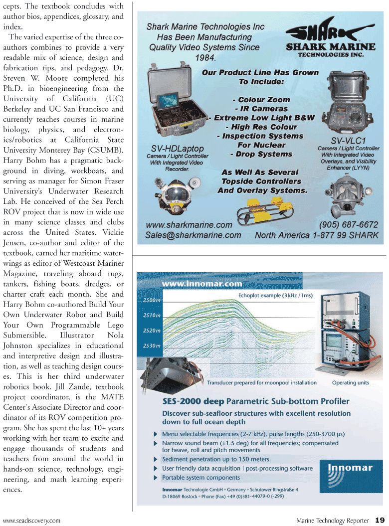 Marine Technology Magazine, page 19,  Nov 2010