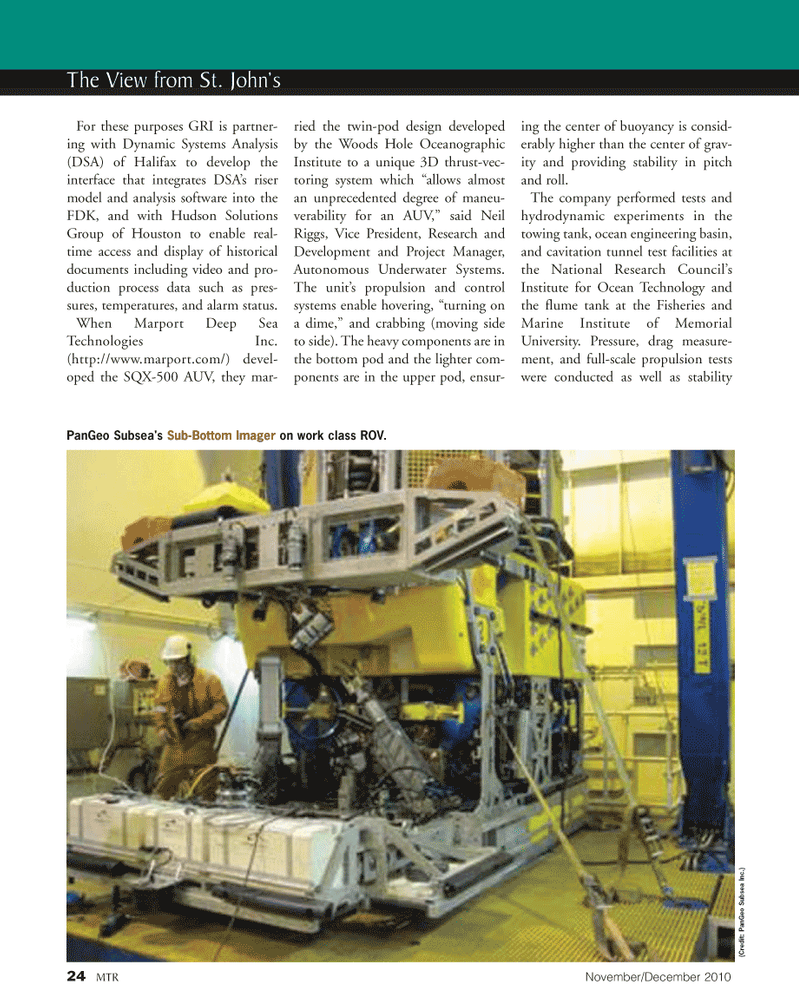 Marine Technology Magazine, page 24,  Nov 2010