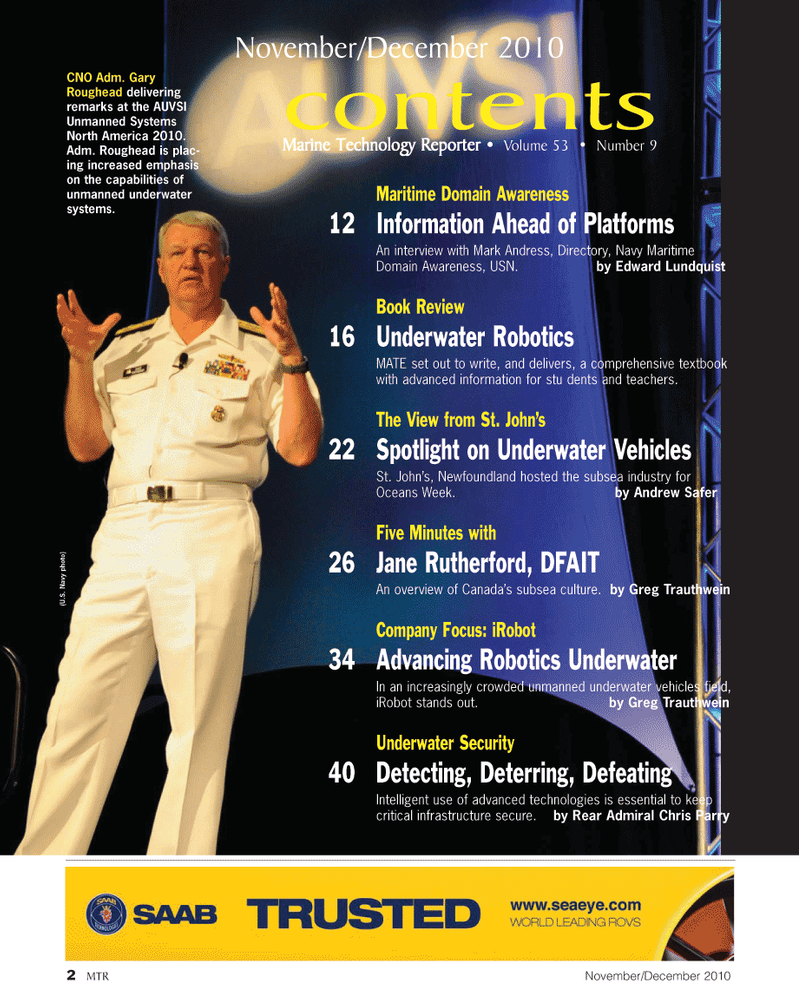 Marine Technology Magazine, page 2,  Nov 2010