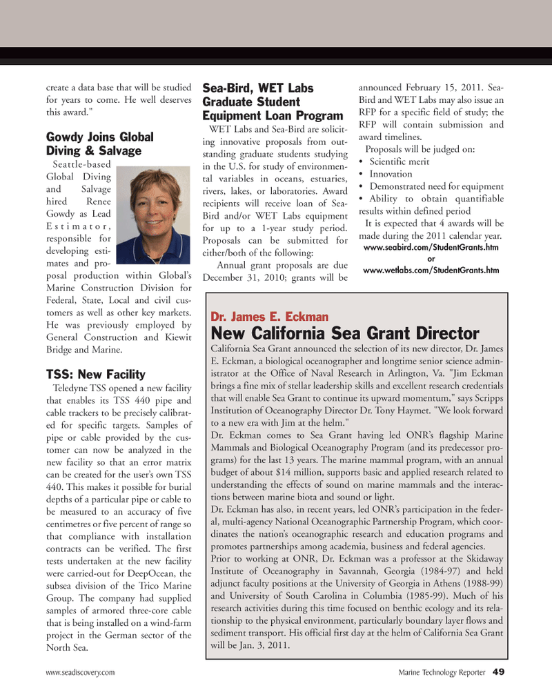 Marine Technology Magazine, page 49,  Nov 2010