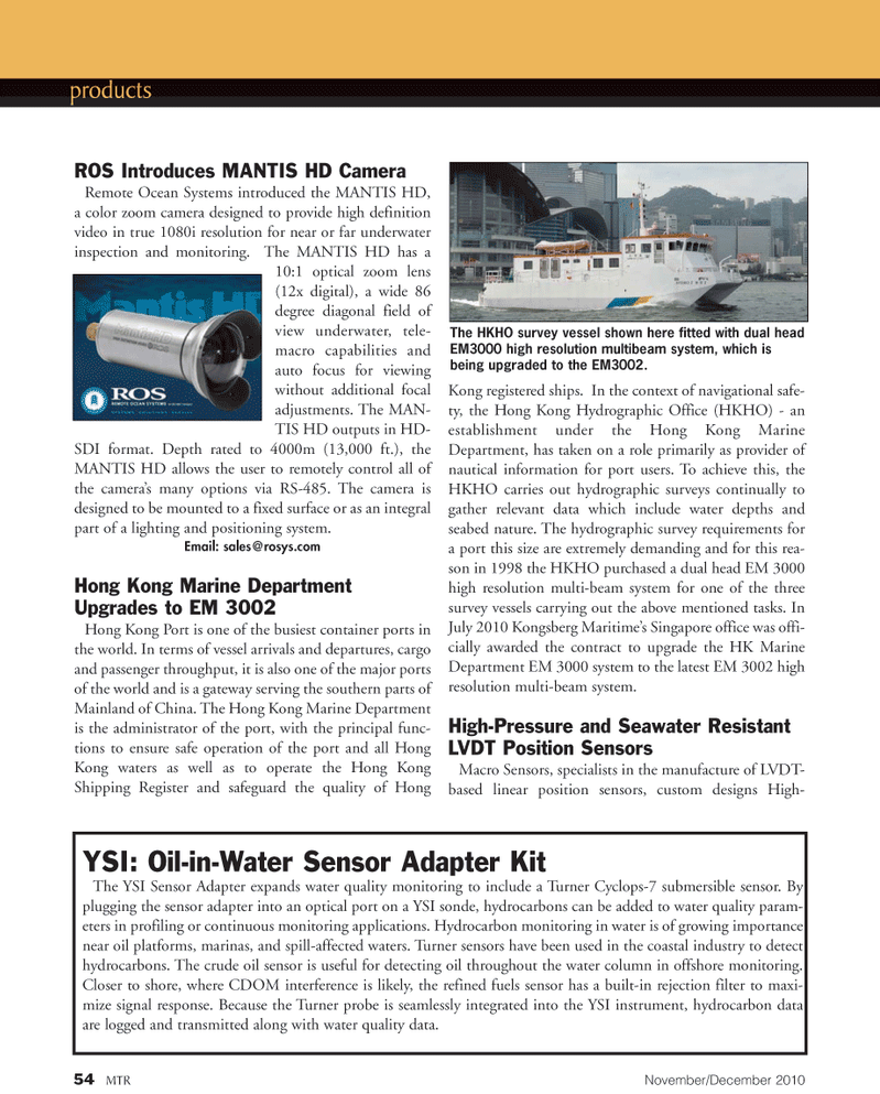 Marine Technology Magazine, page 54,  Nov 2010