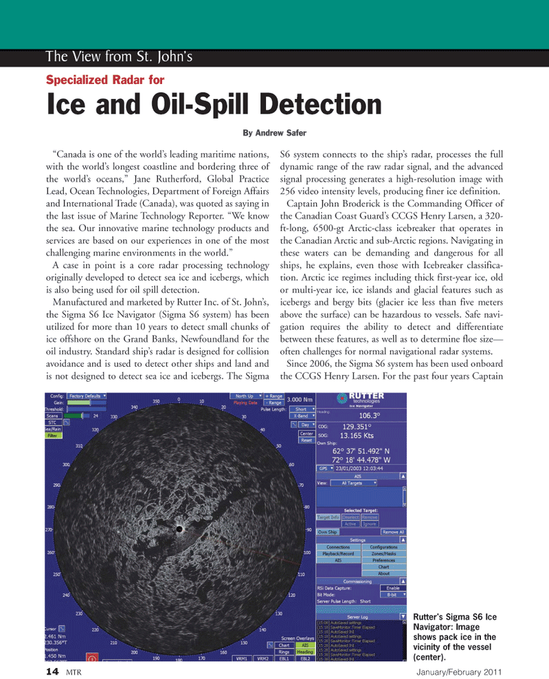 Marine Technology Magazine, page 14,  Jan 2011