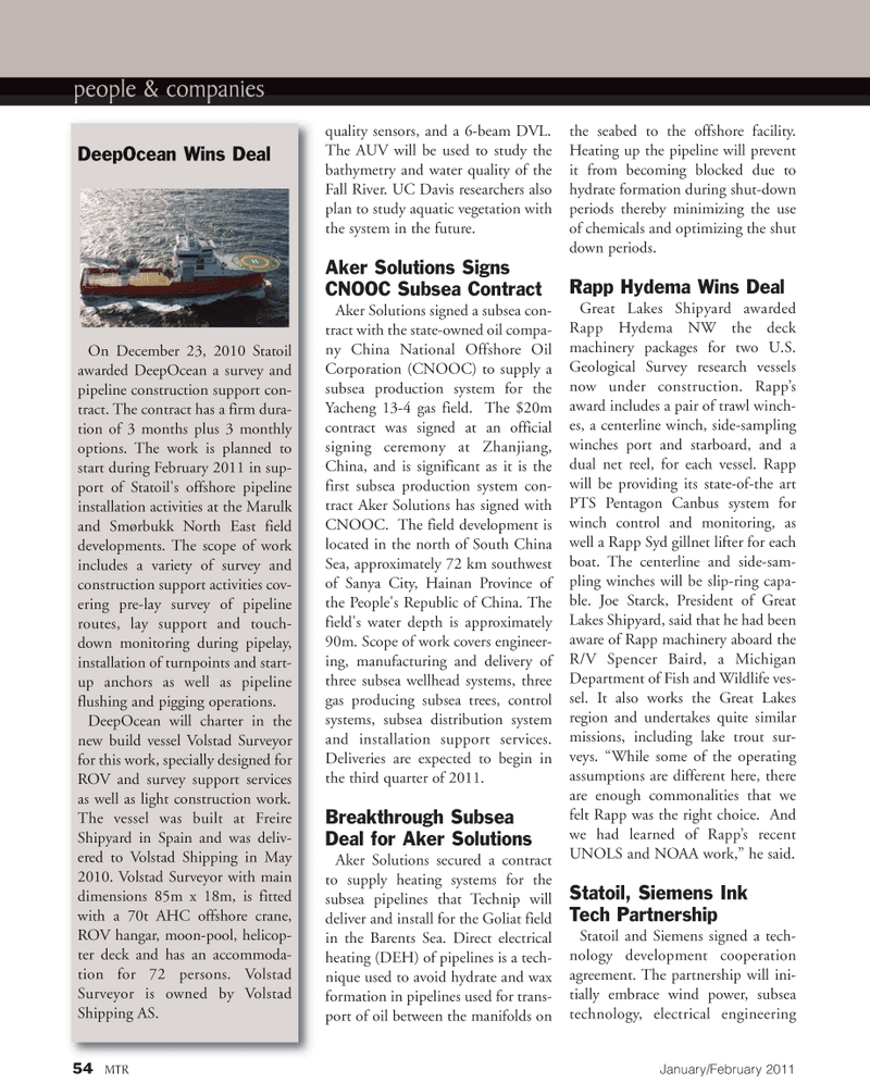 Marine Technology Magazine, page 54,  Jan 2011