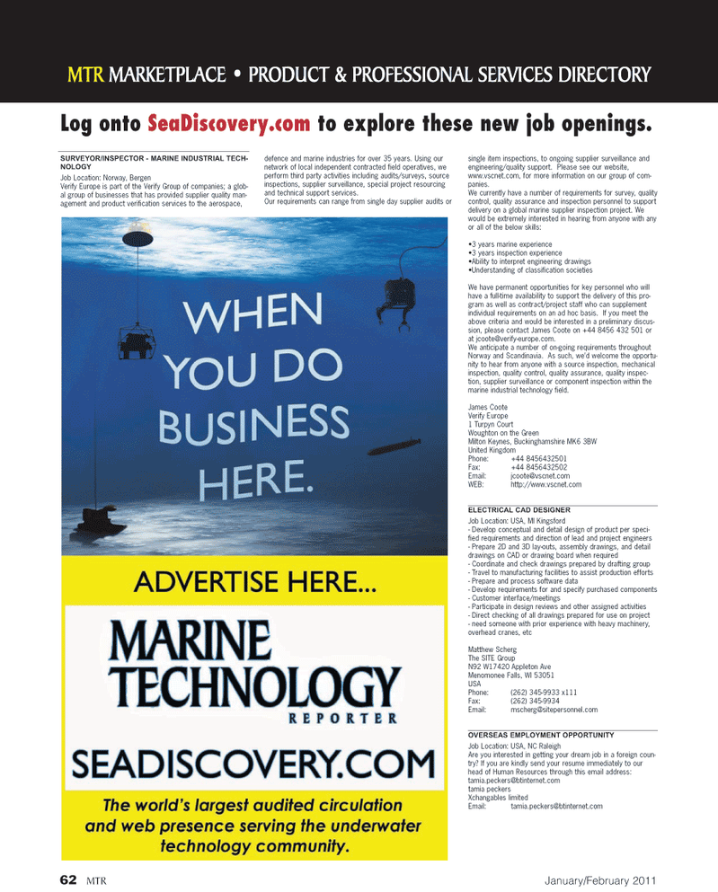 Marine Technology Magazine, page 62,  Jan 2011