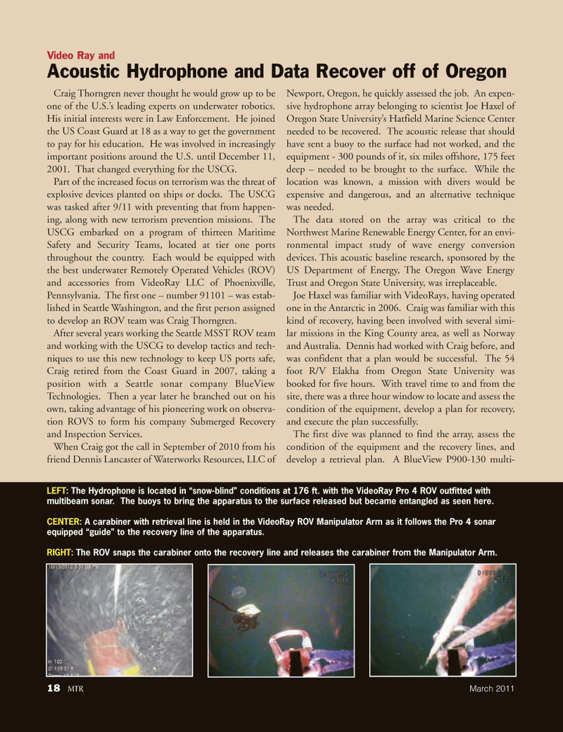 Marine Technology Magazine, page 18,  Mar 2011