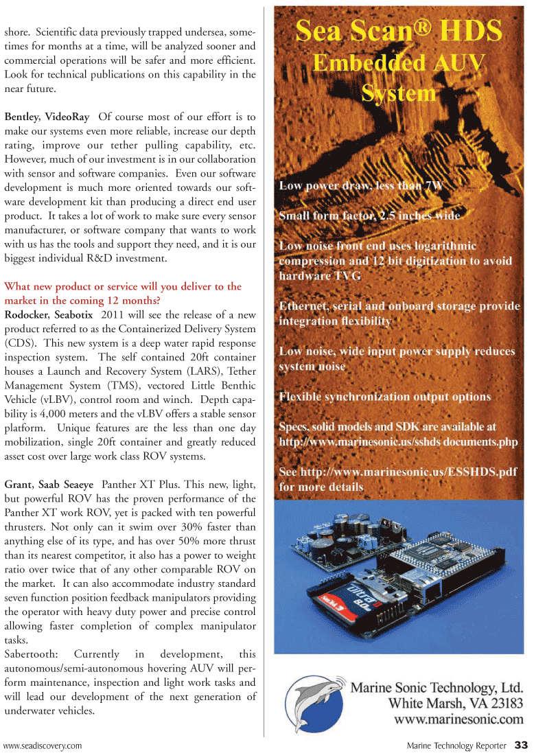 Marine Technology Magazine, page 33,  Mar 2011