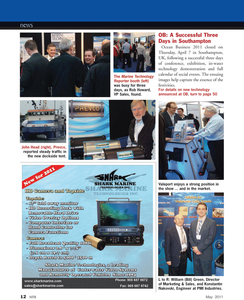 Marine Technology Magazine, page 12,  May 2011