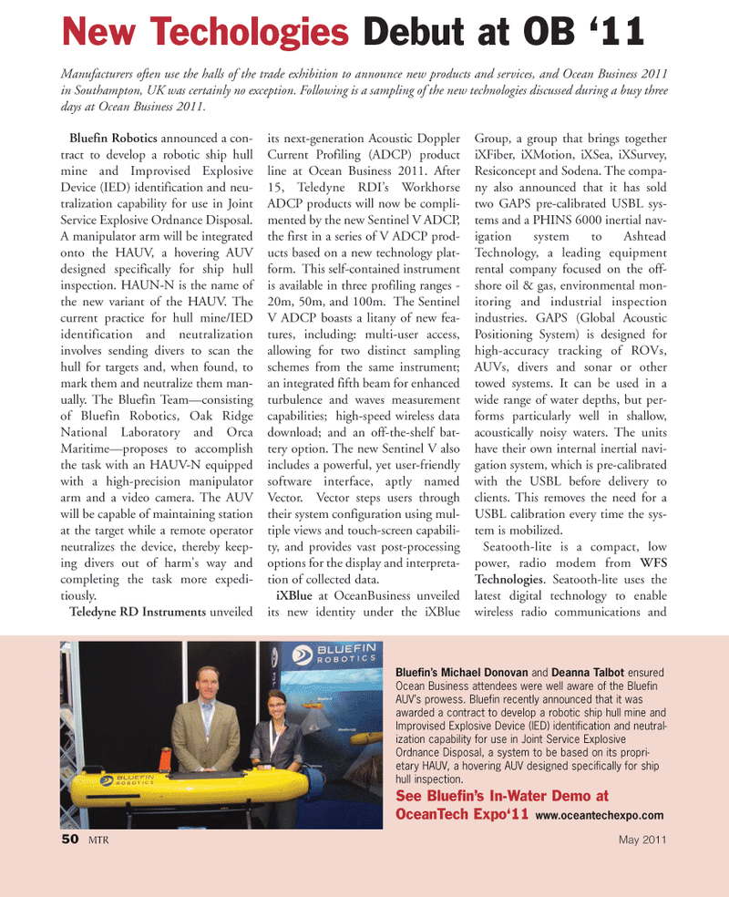 Marine Technology Magazine, page 50,  May 2011