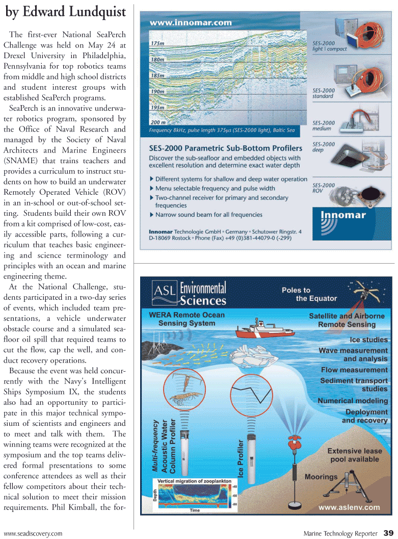 Marine Technology Magazine, page 39,  Jun 2011